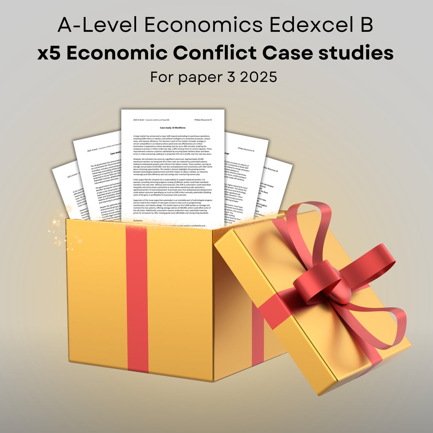 5x Economic Conflict Case Studies: 2025 Paper 3 Edexcel A-level Economics B