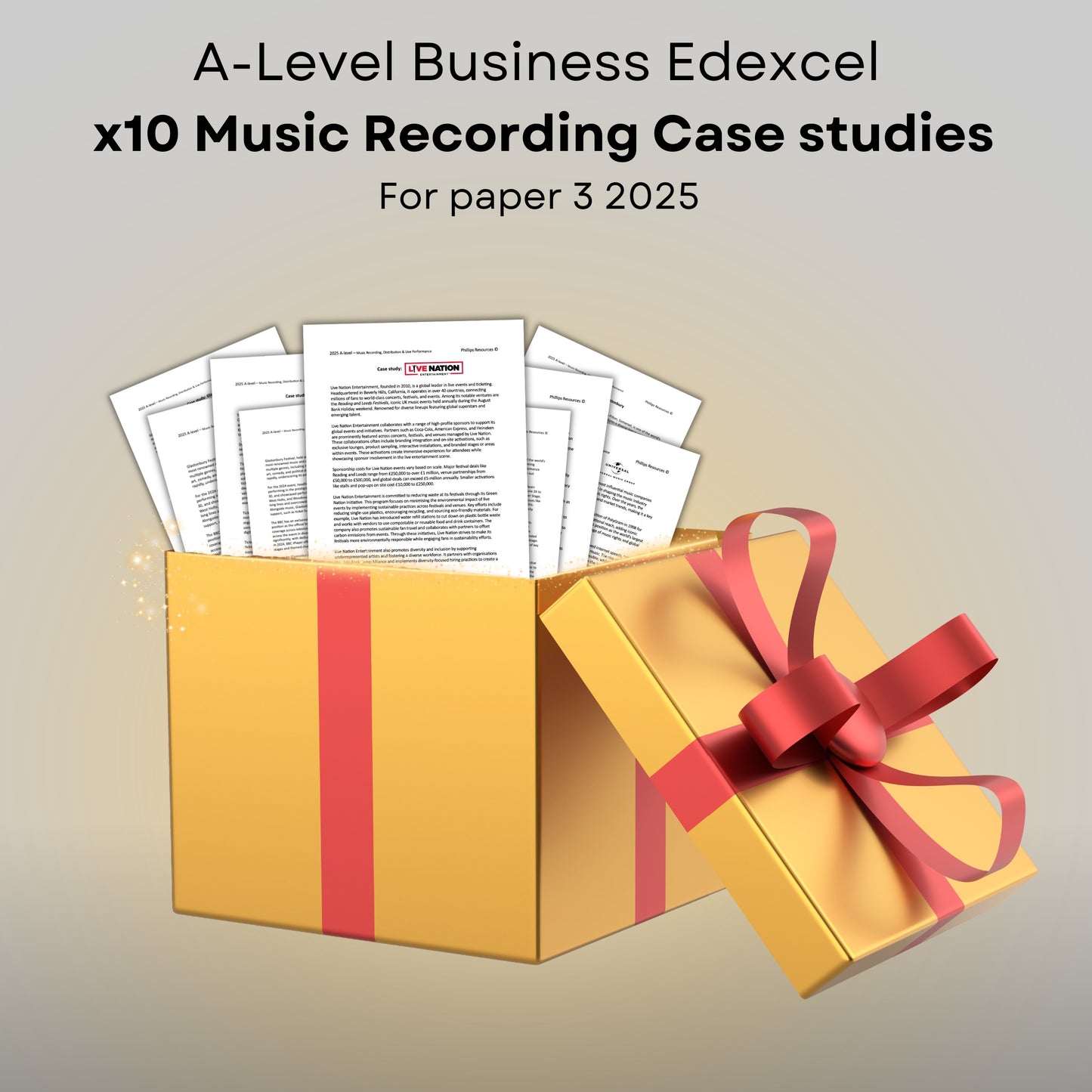 10x Music Recording Case Studies: 2025 Paper 3 Edexcel A-level Business