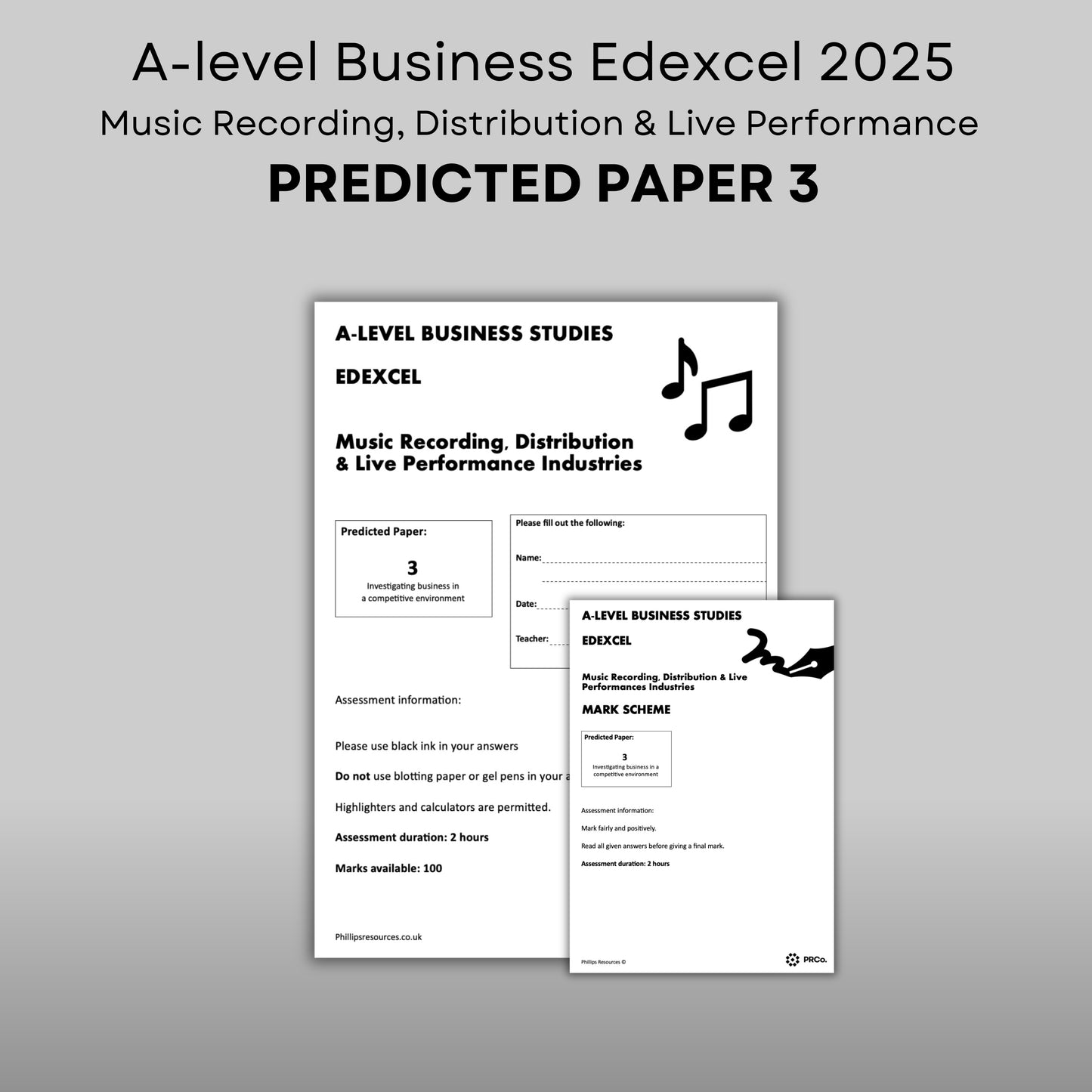 PREDICTED PAPER 3 2025: A-Level Business Edexcel