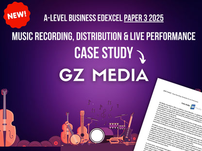 GZ Media Music Recording Case Study: A-Level Business Edexcel Paper 3 2025