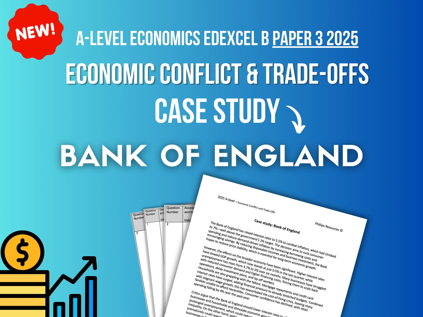 Bank of England ECONOMIC CONFLICT CASE STUDY: A-Level Economics Edexcel B Paper 3 2025