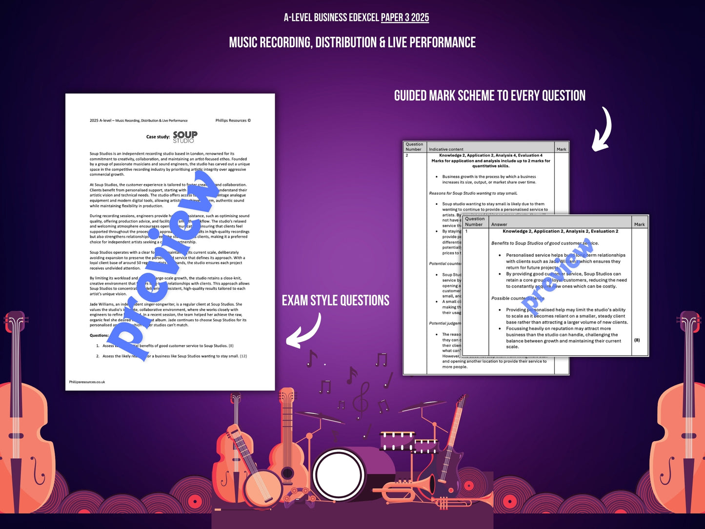 Soup Studio Music Recording Case Study: A-Level Business Edexcel Paper 3 2025