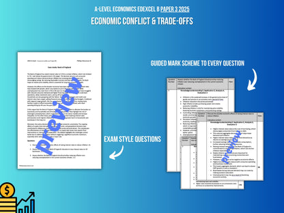 Bank of England ECONOMIC CONFLICT CASE STUDY: A-Level Economics Edexcel B Paper 3 2025