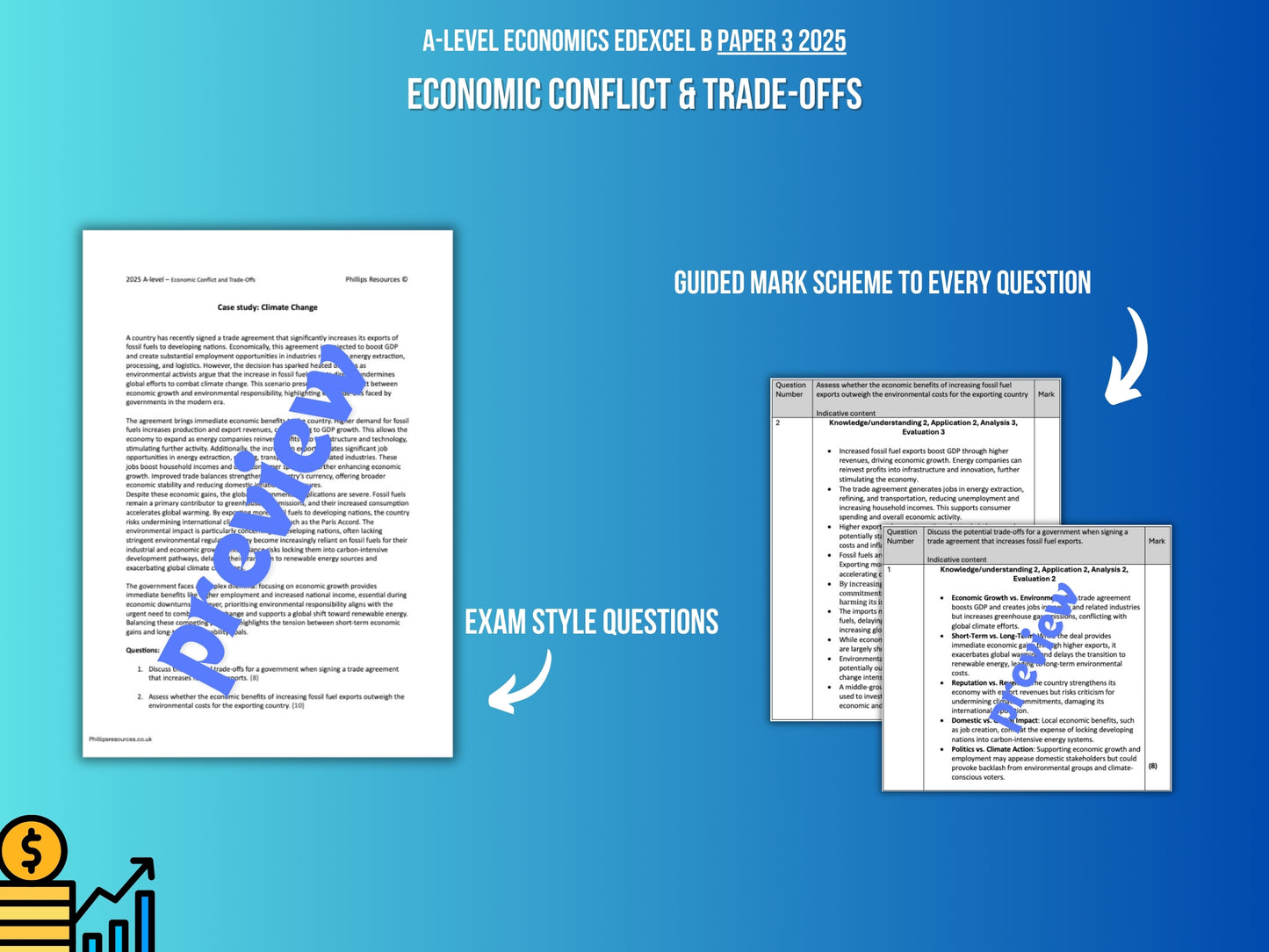 Climate Change ECONOMIC CONFLICT CASE STUDY: A-Level Economics Edexcel B Paper 3 2025