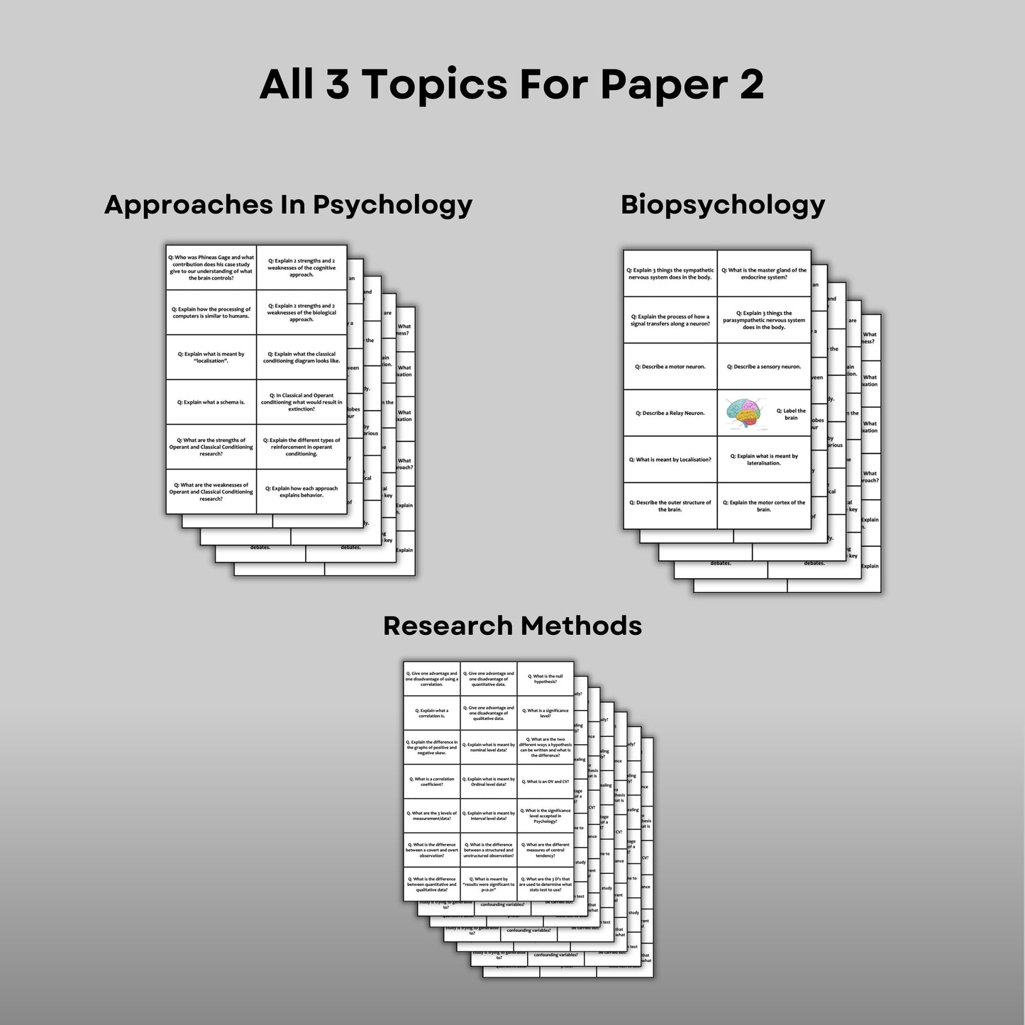 AQA A-Level Psychology Paper 2 Revision Cards