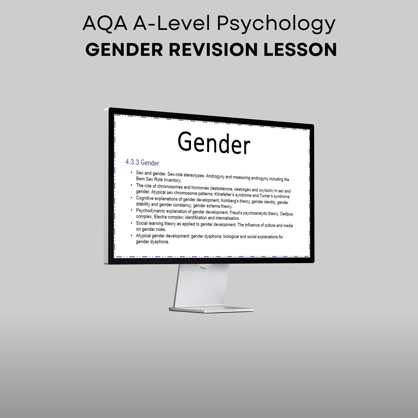 AQA A-Level Psychology Gender Revision Lesson