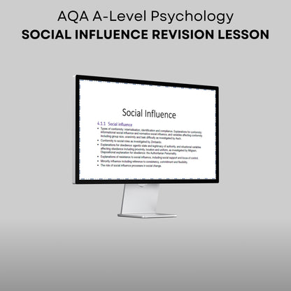 AQA A-Level Psychology Social Influence Revision Lesson