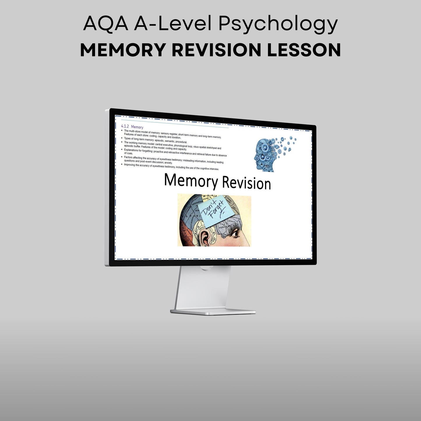 AQA A-Level Psychology Memory Revision Lesson