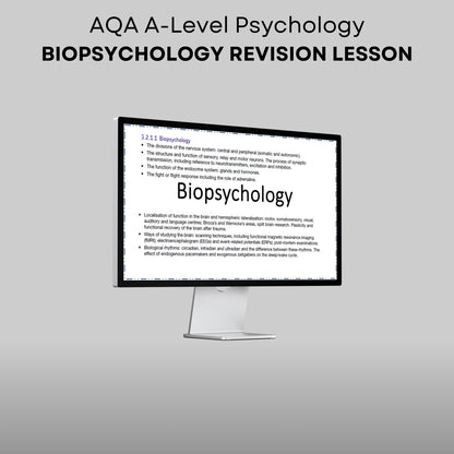 AQA A-Level Psychology Biopsychology Revision Lesson