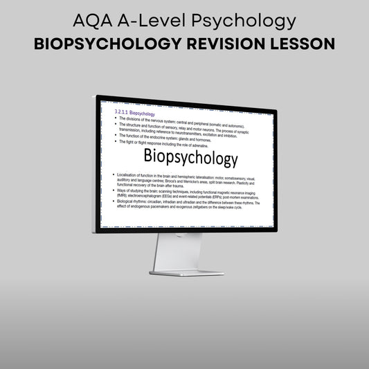 AQA A-Level Psychology Biopsychology Revision Lesson