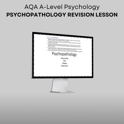 AQA A-Level Psychology Psychopathology Revision Lesson