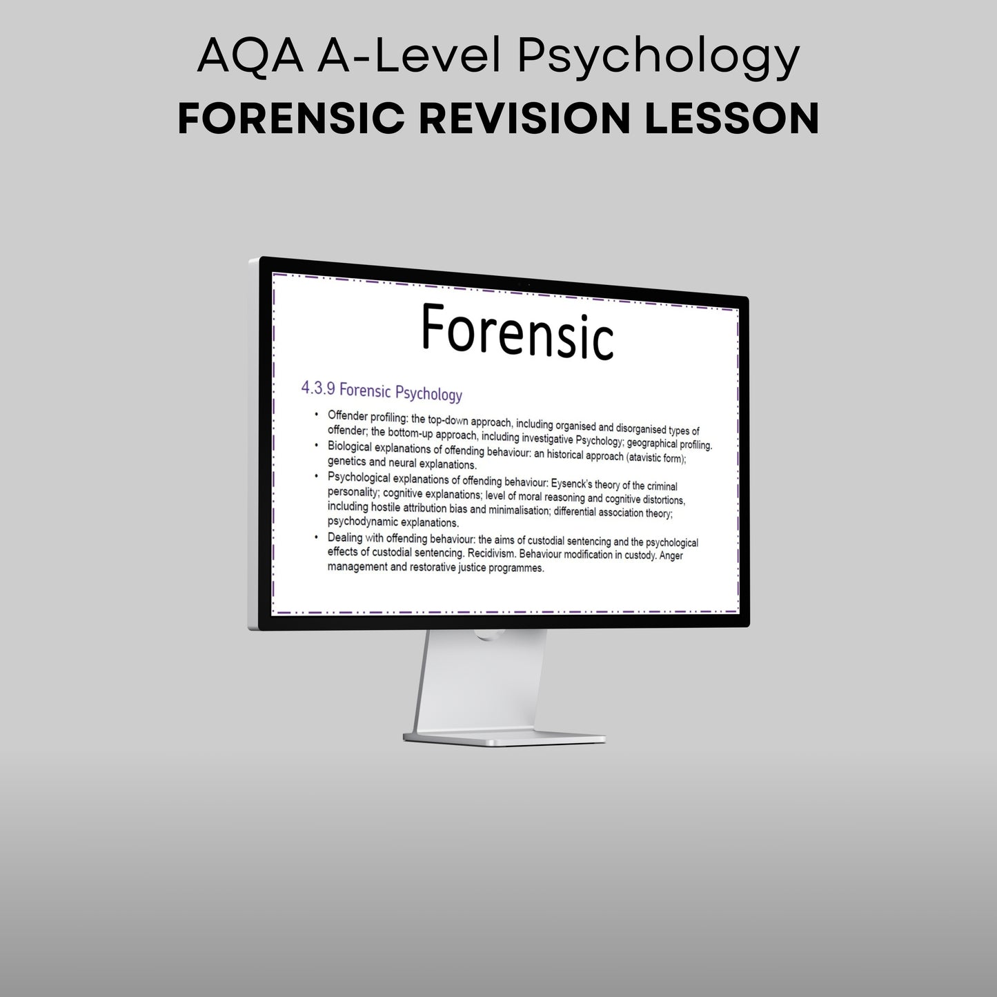 AQA A-Level Psychology Forensic Revision Lesson