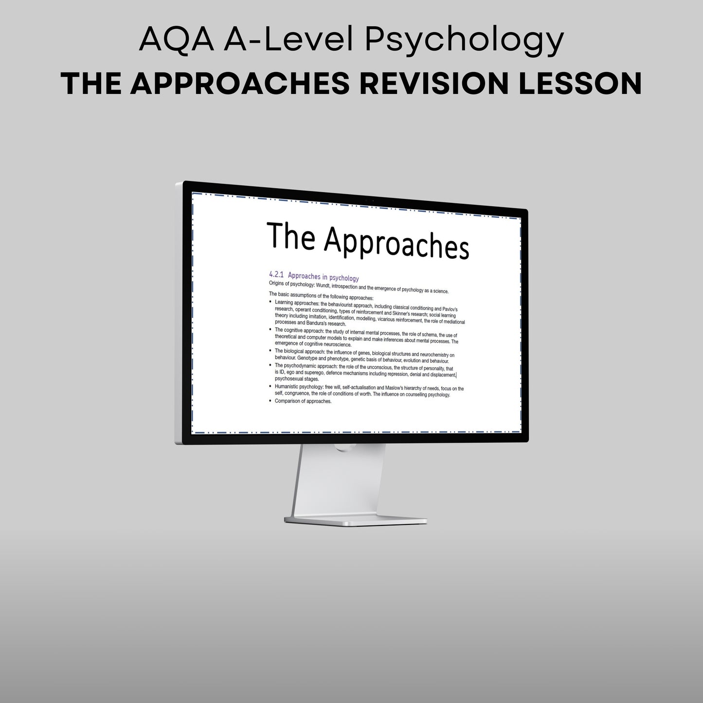 AQA A-Level Psychology The Approaches Revision Lesson