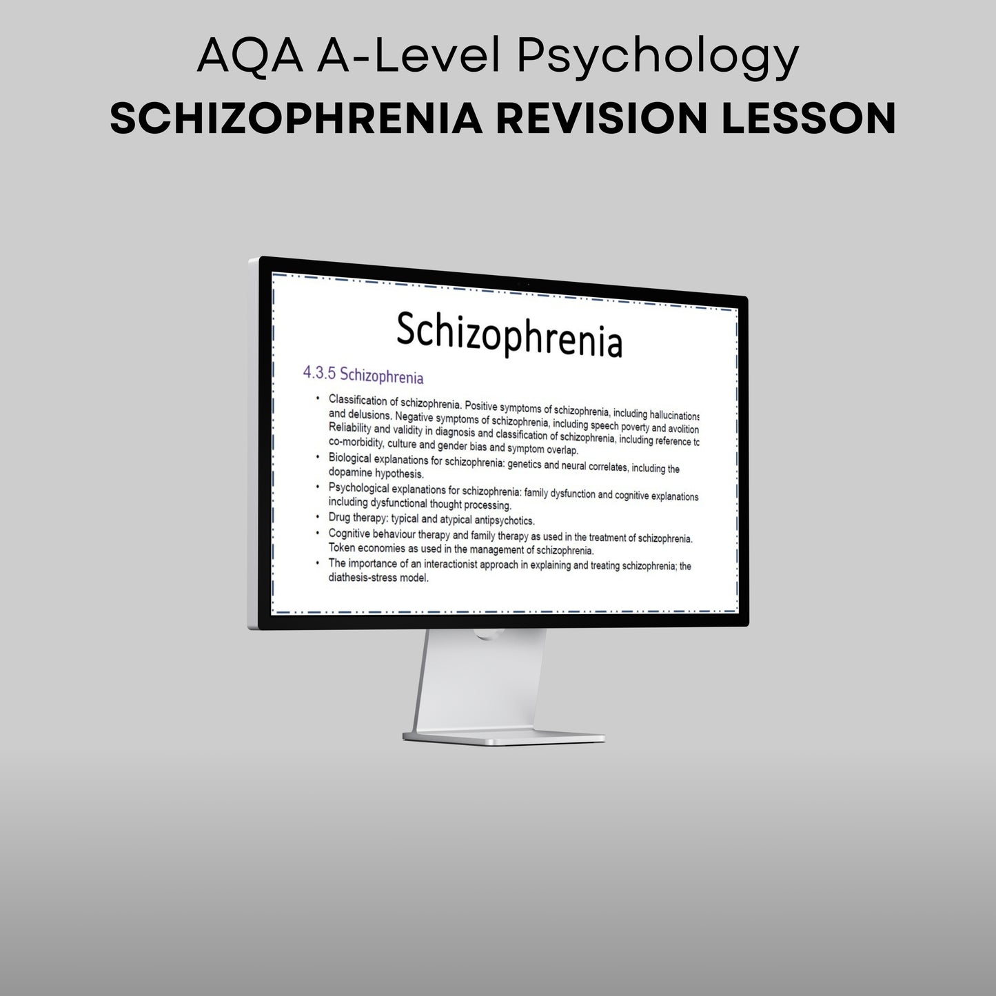 AQA A-Level Psychology Schizophrenia Revision Lesson