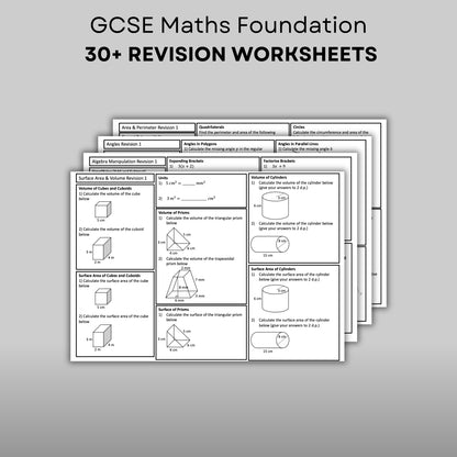 GCSE Maths Foundation Revision Worksheets