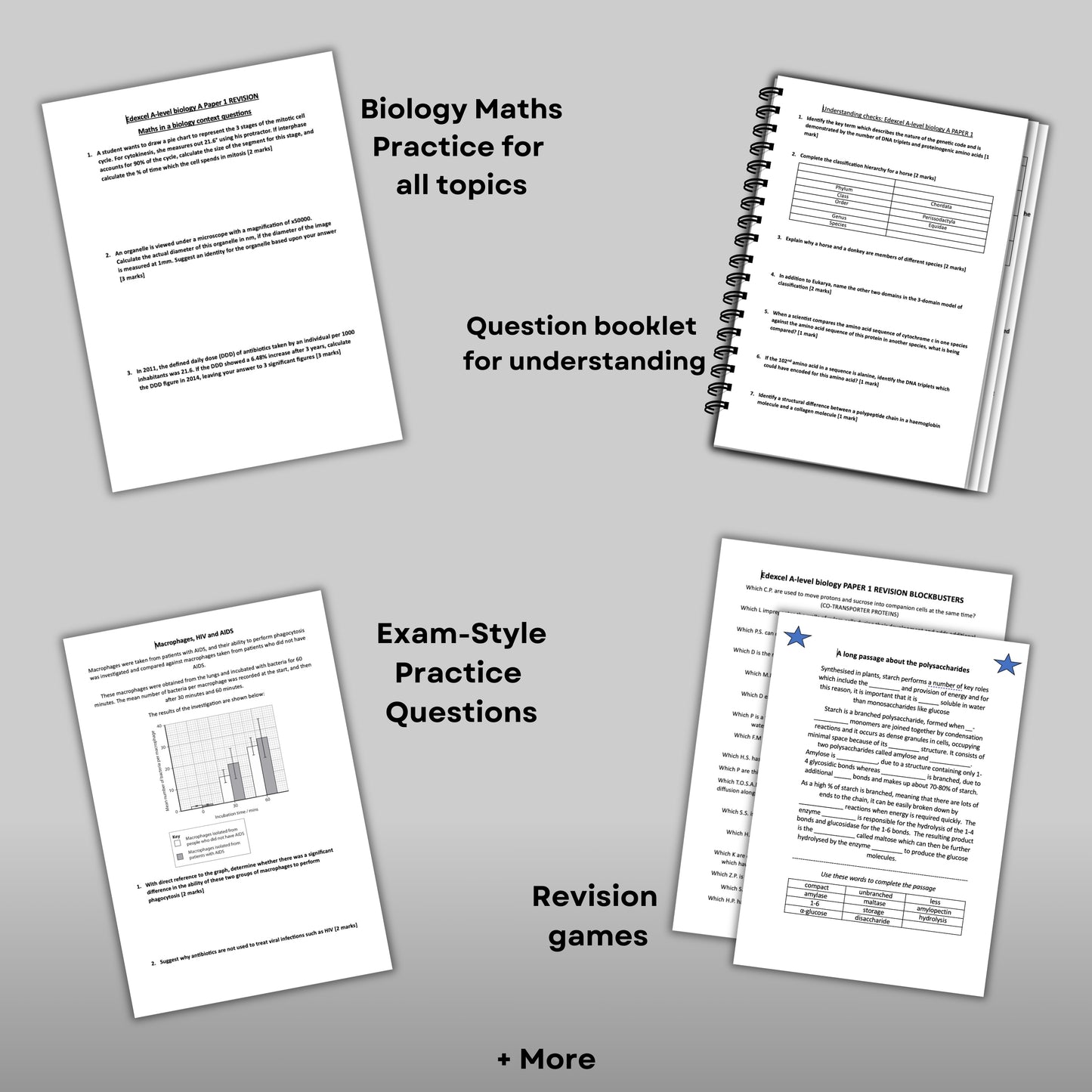 Edexcel A-Level Biology A Paper 1 Revision Bundle