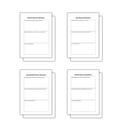 8x Macbeth Character Worksheets