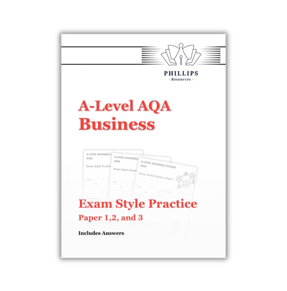 A-Level Business AQA Exam Style Practice Papers (paper 1, 2, and 3)