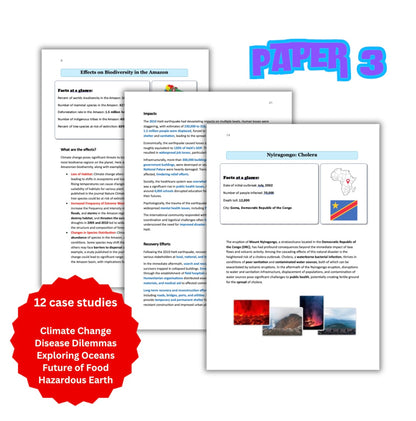 A-Level Geography OCR FULL Case Studies bundle