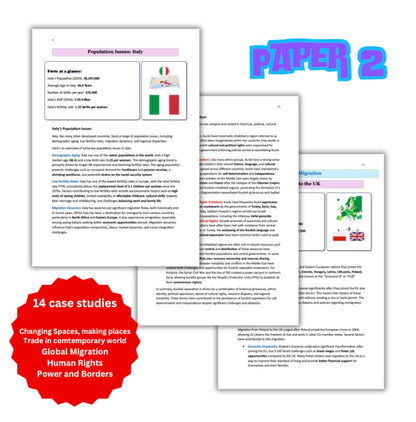 A-Level Geography OCR FULL Case Studies bundle