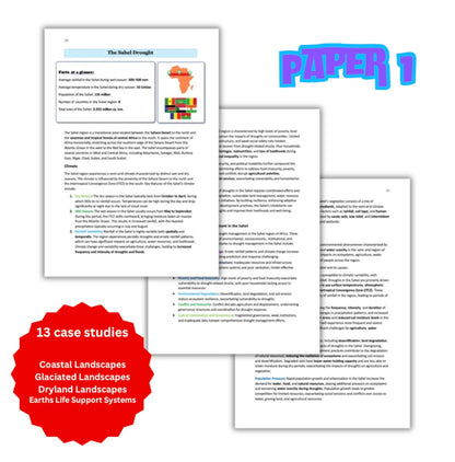 A-Level Geography OCR FULL Case Studies bundle