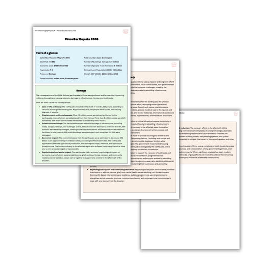 China Hazardous Earth Case Study A-Level Geography OCR