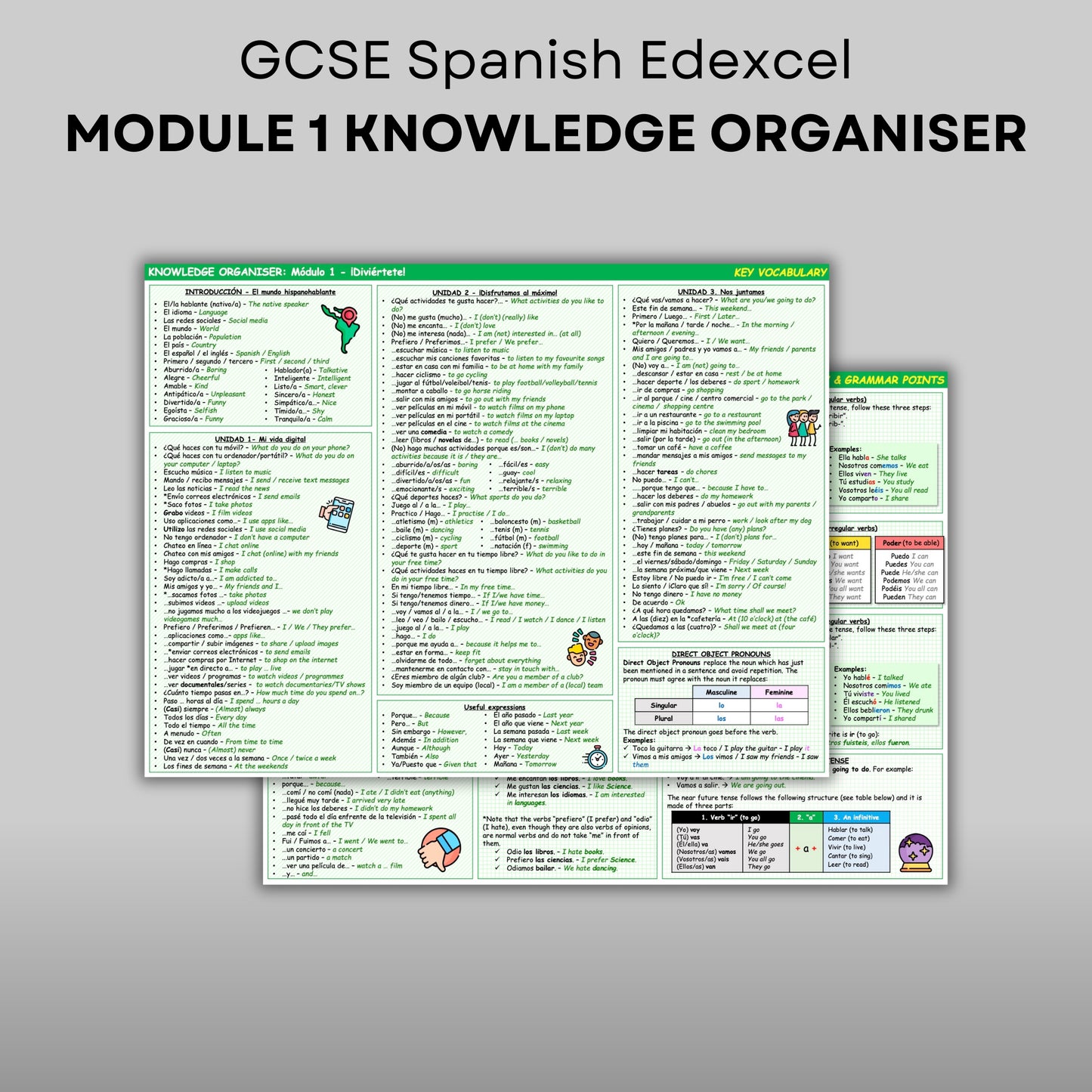 GCSE Spanish Edexcel Module 1 ¡Diviértete: FULL Teaching Bundle